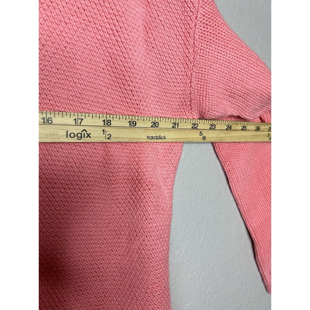 Talbots Pima Cotton Crochet Knit Pink Crewneck Sweater Size 2XP Spring Colorful - Picture 7 of 7